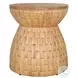 Fiji Water Hyacinth Weave And Mindi Round End Table