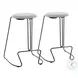 Finn Black Steel And Light Grey Fabric Counter Height Stool Set Of 2