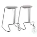 Finn Grey Steel And Light Grey Fabric Counter Height Stool Set Of 2