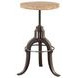 Paxton Black and Brown Adjustable Barstool