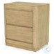 Oakridge Stylish Weathered Tan Natural 2 Drawer Nightstand with USB Charging