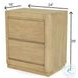 Oakridge Stylish Weathered Tan Natural 2 Drawer Nightstand with USB Charging