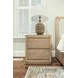 Oakridge Stylish Weathered Tan Natural 2 Drawer Nightstand with USB Charging