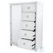 Coastal Point Fresh White and Soft Grey Glaze 5 Drawer 1 Mirrored Door Chest