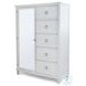 Coastal Point Fresh White and Soft Grey Glaze 5 Drawer 1 Mirrored Door Chest