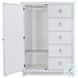Coastal Point Fresh White and Soft Grey Glaze 5 Drawer 1 Mirrored Door Chest