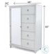 Coastal Point Fresh White and Soft Grey Glaze 5 Drawer 1 Mirrored Door Chest