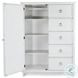 Coastal Point Fresh White and Soft Grey Glaze 5 Drawer 1 Mirrored Door Chest