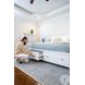 Coastal Point Fresh White Finish and Soft Grey Glaze Queen Bed with Storage