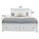 Coastal Point Fresh White Finish and Soft Grey Glaze King Bed with Storage