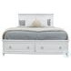 Coastal Point Fresh White Finish and Soft Grey Glaze Queen Bed with Storage