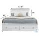 Coastal Point Fresh White Finish and Soft Grey Glaze Queen Bed with Storage