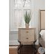 Vista Verde Muted Earth Tones and Clay Woven 2 Drawer Round Accent Nightstand with USB Charging