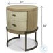 Vista Verde Muted Earth Tones and Clay Woven 2 Drawer Round Accent Nightstand with USB Charging