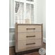 Vista Verde Muted Earth Tones and Clay Woven 3 Drawer Nightstand with USB Charging