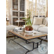 Easterling Woven Cane And Rustic Black Coffee Table