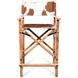 Galway Beige and Brown Leather Upholstered Folding Counter Height Chair