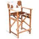 Galway Beige and Brown Leather Upholstered Folding Counter Height Chair