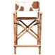 Galway Beige and Brown Leather Upholstered Folding Counter Height Chair