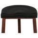 Hampton Walnut and Black Leather Upholstered Backless Counter Height Stool