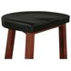 Hampton Walnut and Black Leather Upholstered Backless Counter Height Stool