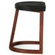 Hampton Walnut and Black Leather Upholstered Backless Counter Height Stool