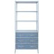 Flynn Blue Dyed and Light Blue Matte Lacquer 3 Drawer Etagere with 3 Shelves
