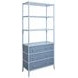 Flynn Blue Dyed and Light Blue Matte Lacquer 3 Drawer Etagere with 3 Shelves
