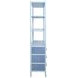 Flynn Blue Dyed and Light Blue Matte Lacquer 3 Drawer Etagere with 3 Shelves
