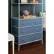 Flynn Blue Dyed and Light Blue Matte Lacquer 3 Drawer Etagere with 3 Shelves