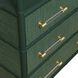 Flynn Green Dyed and Dark Green Matte Lacquer 3 Drawer Etagere with 3 Shelves