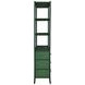 Flynn Green Dyed and Dark Green Matte Lacquer 3 Drawer Etagere with 3 Shelves