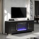 Ashbourne Black 60" TV Stand with LED Fireplace and USB Charging