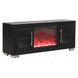 Ashbourne Black 60" TV Stand with LED Fireplace and USB Charging