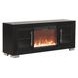 Ashbourne Black 60" TV Stand with LED Fireplace and USB Charging