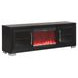 Ashbourne Black 72" TV Stand with LED Fireplace and USB Charging