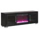 Ashbourne Black 72" TV Stand with LED Fireplace and USB Charging