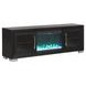 Ashbourne Black 72" TV Stand with LED Fireplace and USB Charging