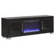 Ashbourne Black 72" TV Stand with LED Fireplace and USB Charging
