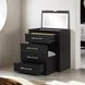 Ashbourne Black Bedside LED Vanity Set with Stool and USB Charging