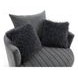 Hoople Dark Gray Upholstered Swivel Chair with Pillows