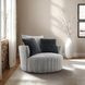 Hoople Light Gray Upholstered Swivel Chair with Pillows