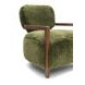 Eramo Green and Dark Walnut Upholstered Accent Chair