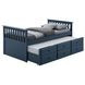 Clemens Midnight Blue Twin XL Captain Bed with Trundle and Storage