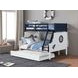 Nautia Blue and White Twin Over Full Bunk Bed with Trundle