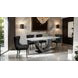 Portanova Silver 79" Rectangular Dining Table with Marble Top