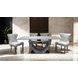 Portanova Silver 79" Rectangular Dining Table with Marble Top
