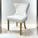 Portanova White and Gold Side Chair Set of 2
