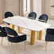 Northall White and Gold 79" Rectangular Sintered Stone Top Dining Table