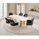 Northall White and Gold 79" Rectangular Sintered Stone Top Dining Table